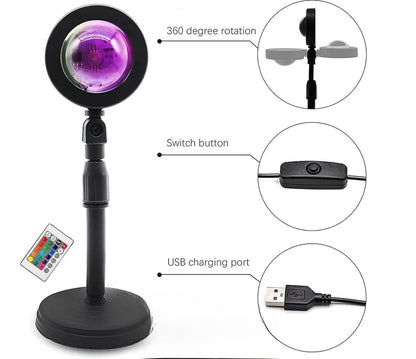 The GlowRay | Sunset Lamp Projector